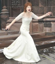 West Village Model Karen Rempel flees the scene of the wedding